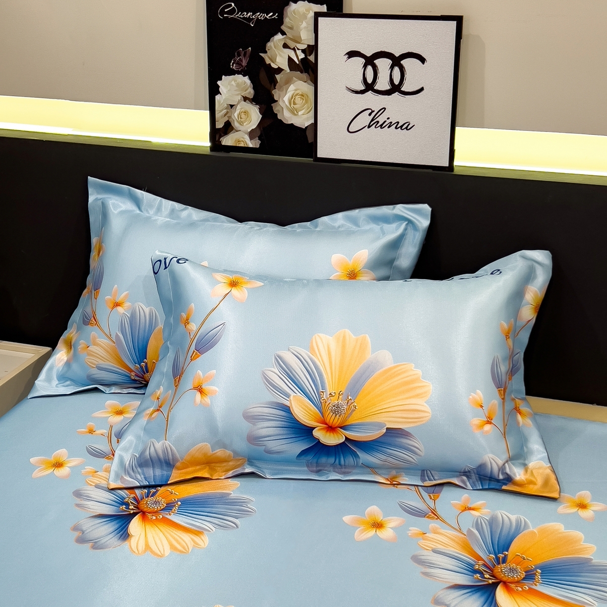 91家纺网 家纺一手货源 找家纺 梵克保罗 2026春夏新款凉感冰丝凉席床单款凉席三件套 麦秋