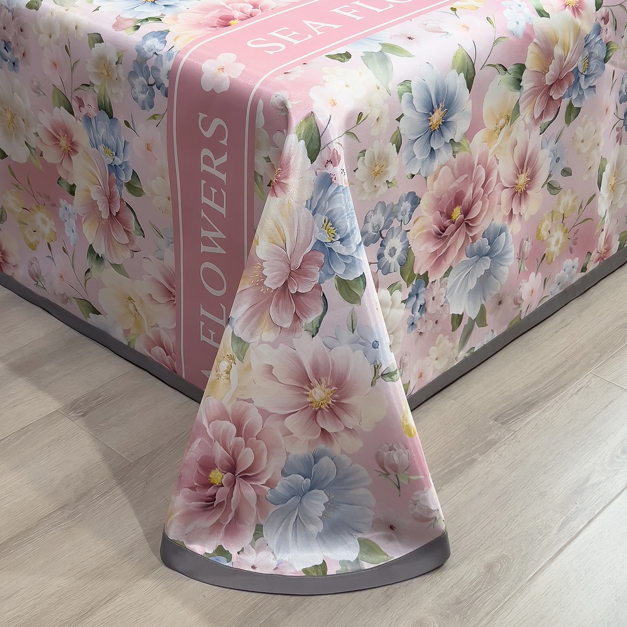 91家纺网 家纺一手货源 找家纺 梵克保罗 2026春夏新款凉感冰丝凉席床单款凉席三件套 玫瑰佳人