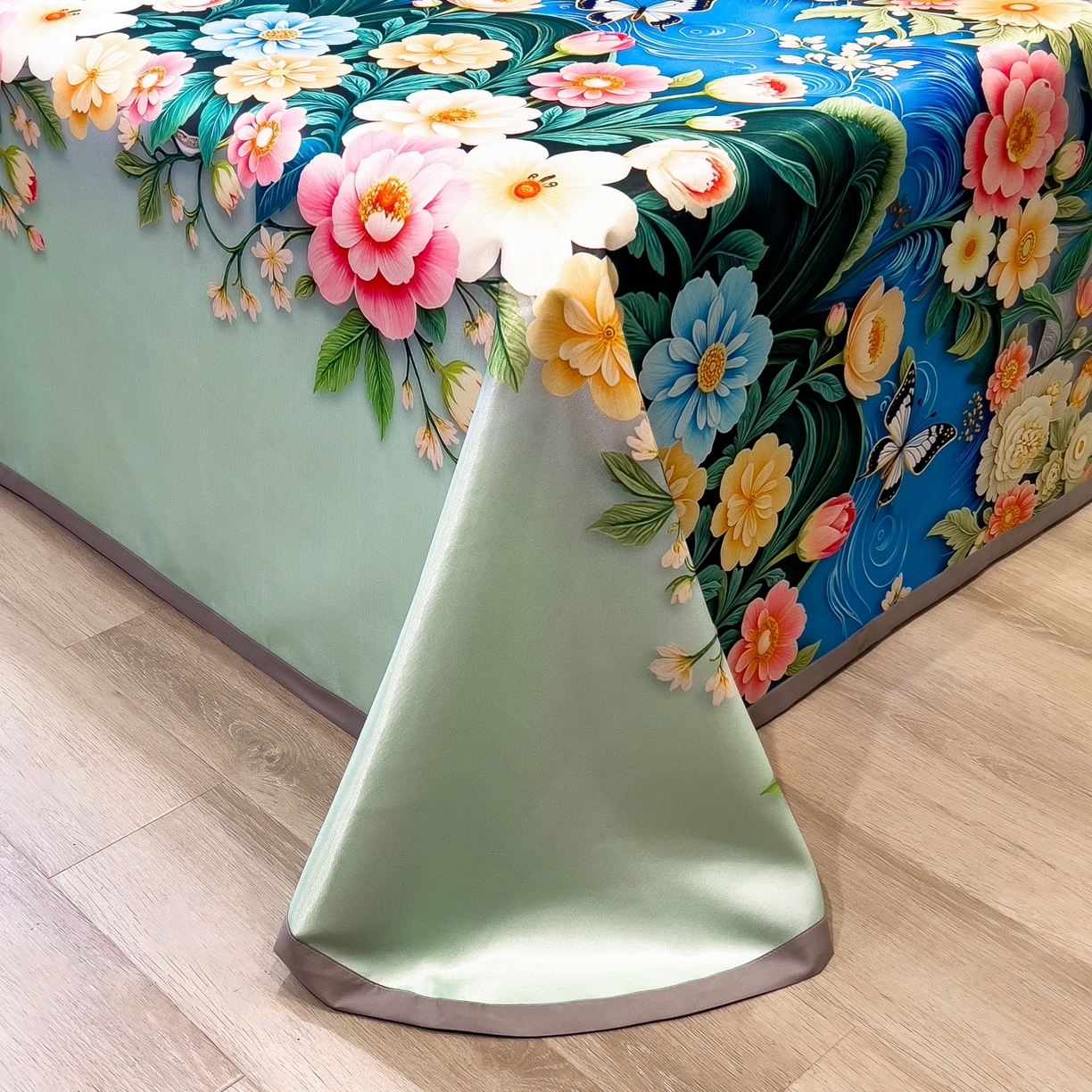 91家纺网 家纺一手货源 找家纺 梵克保罗 2026春夏新款凉感冰丝凉席床单款凉席三件套 森蔓