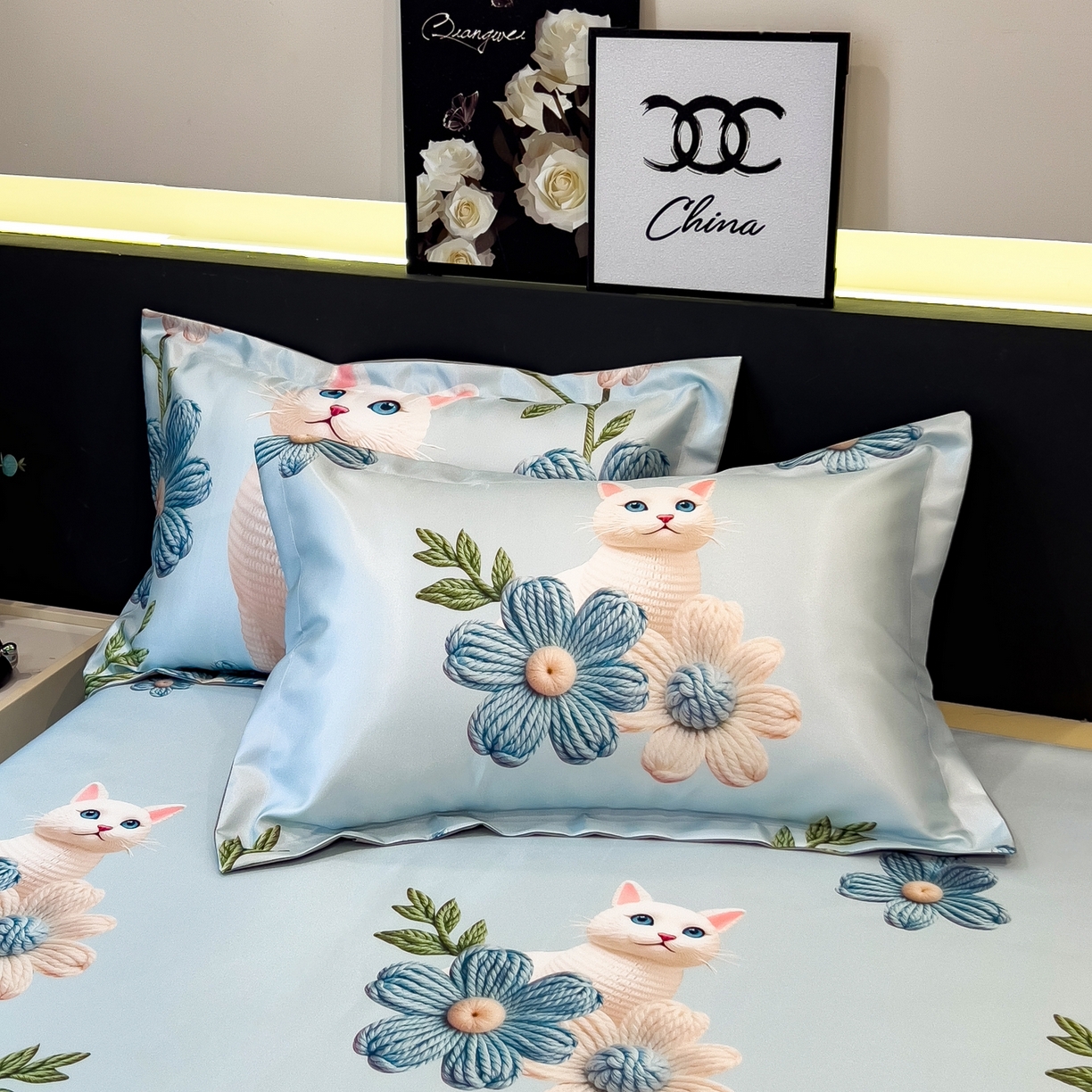 91家纺网 家纺一手货源 找家纺 梵克保罗 2026春夏新款凉感冰丝凉席床单款凉席三件套 拾光者