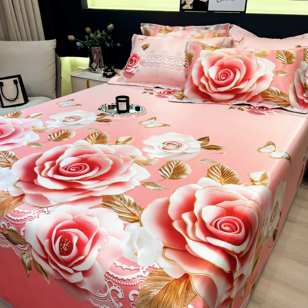 91家纺网 家纺一手货源 找家纺 梵克保罗 2026春夏新款凉感冰丝凉席床单款凉席三件套 四季与你