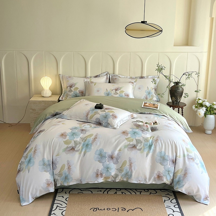 帅露家纺 2026新款全棉60支长绒棉数码印花四件套 岚山梦