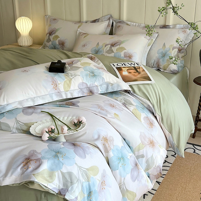 91家纺网 家纺一手货源 找家纺 帅露家纺 2026新款全棉60支长绒棉数码印花四件套 岚山梦