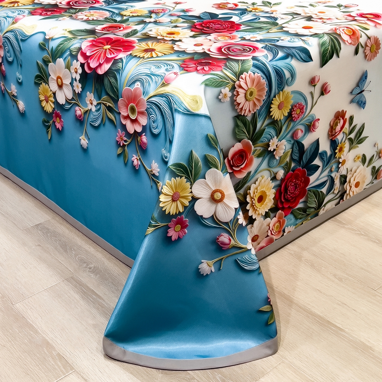 91家纺网 家纺一手货源 找家纺 梵克保罗 2026春夏新款凉感冰丝凉席床单款凉席三件套 晚棠