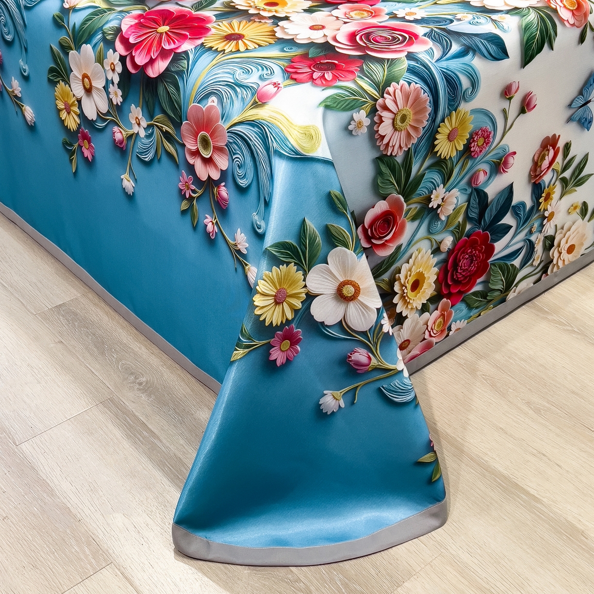 91家纺网 家纺一手货源 找家纺 梵克保罗 2026春夏新款凉感冰丝凉席床单款凉席三件套 晚棠