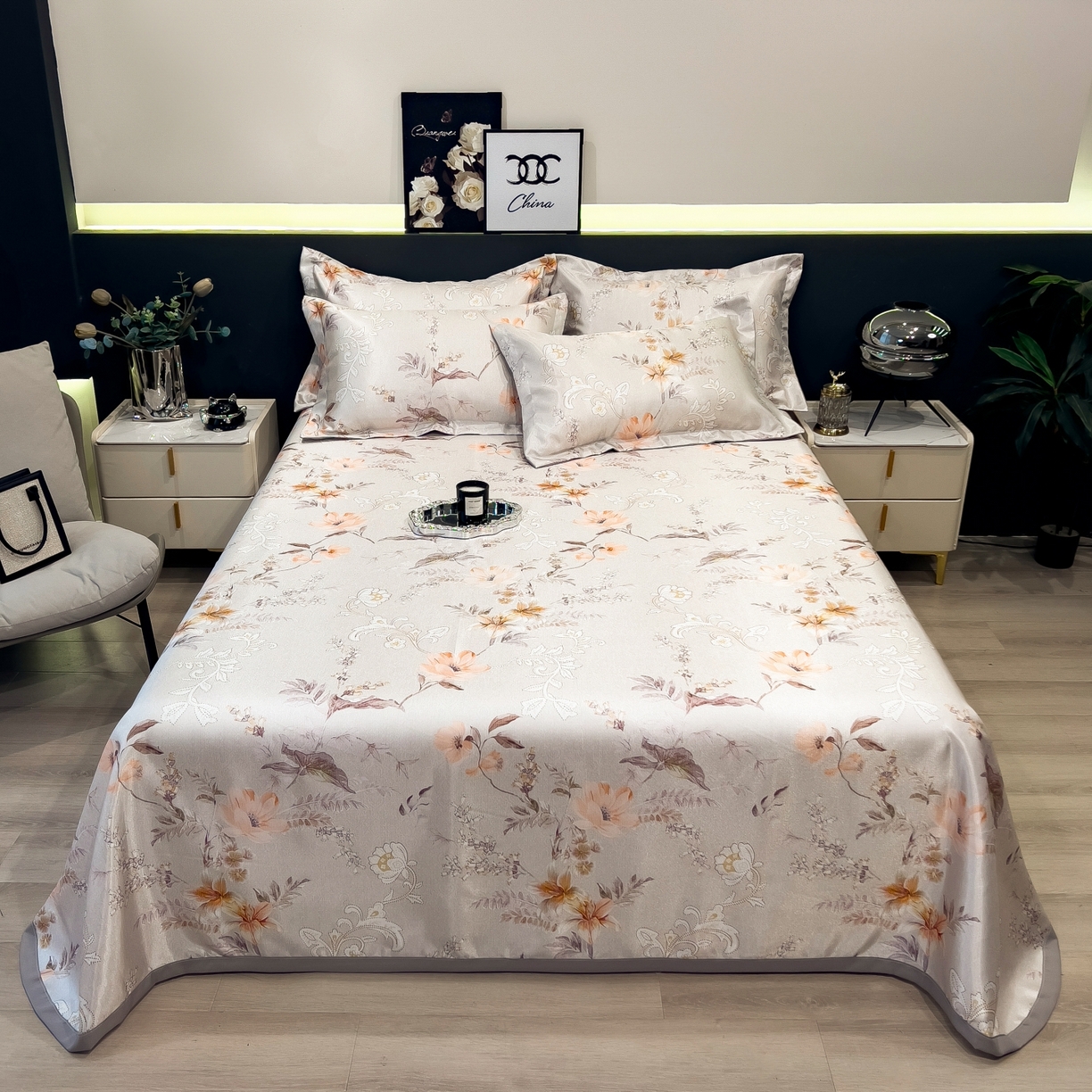 梵克保罗 2026春夏新款凉感冰丝凉席床单款凉席三件套 夏简