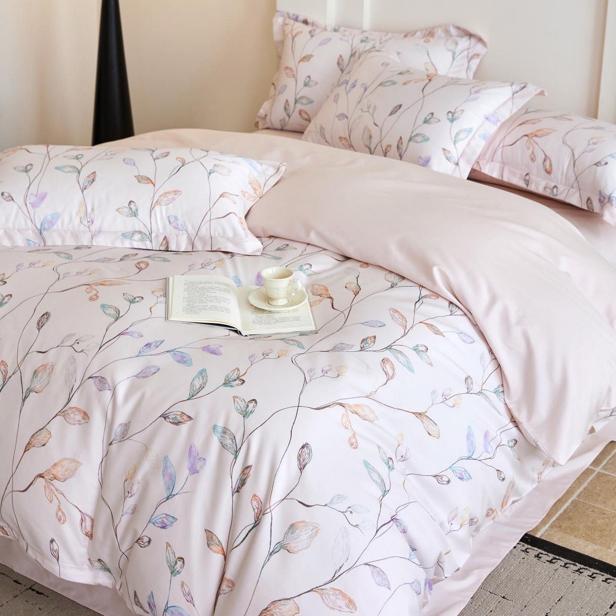 91家纺网 家纺一手货源 找家纺 帅露家纺 2026新款全棉60支长绒棉数码印花四件套 落日晚风