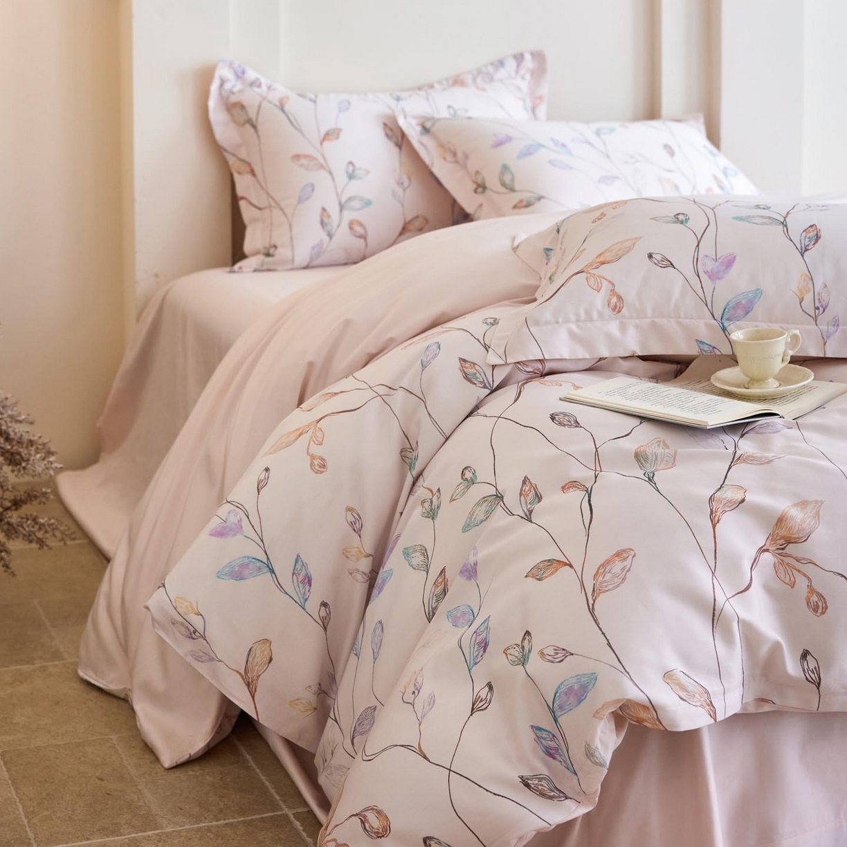 91家纺网 家纺一手货源 找家纺 帅露家纺 2026新款全棉60支长绒棉数码印花四件套 落日晚风