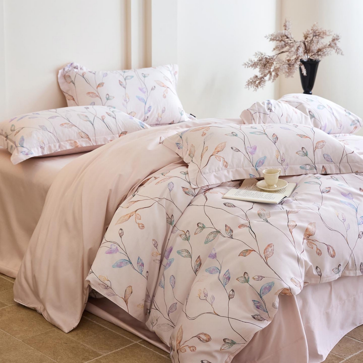 91家纺网 家纺一手货源 找家纺 帅露家纺 2026新款全棉60支长绒棉数码印花四件套 落日晚风