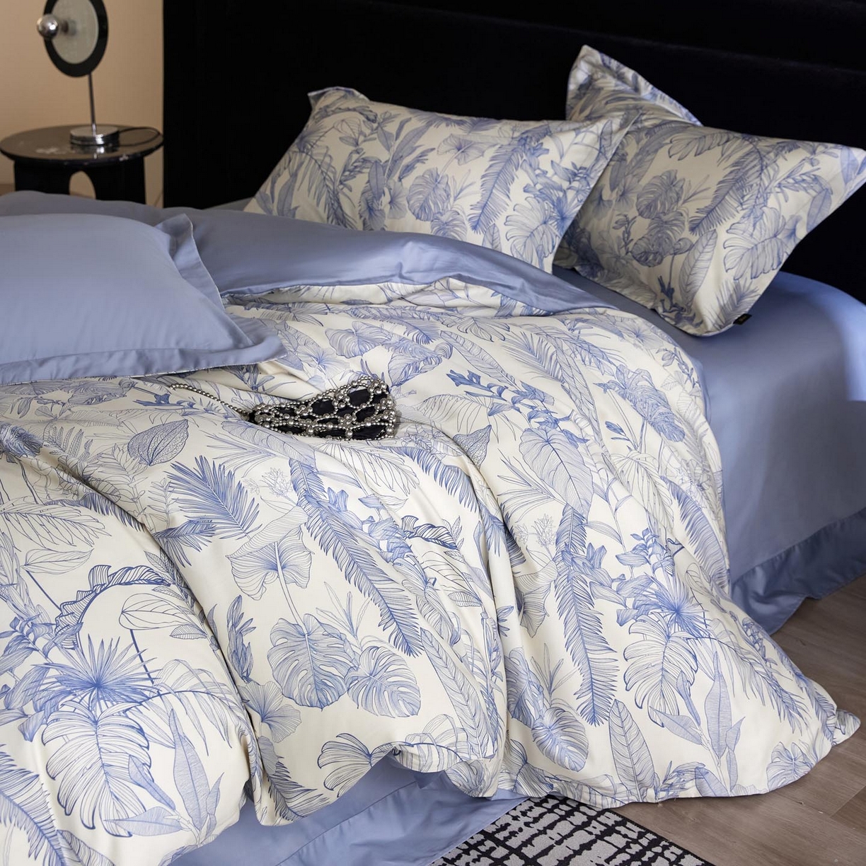 91家纺网 家纺一手货源 找家纺 帅露家纺 2026新款全棉60支长绒棉数码印花四件套 秘境