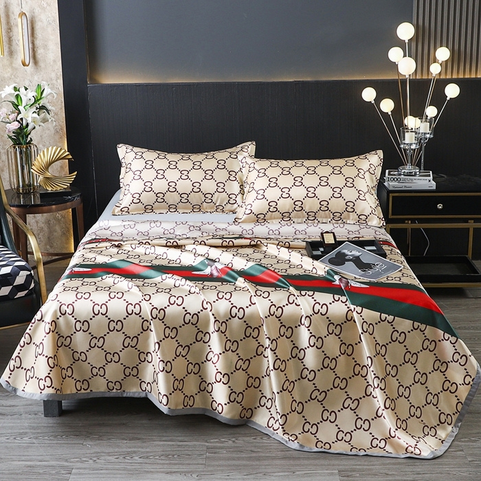 91家纺网 家纺一手货源 找家纺 梵克保罗 2026春夏新款凉感冰丝凉席床单款凉席三件套 小蜜蜂