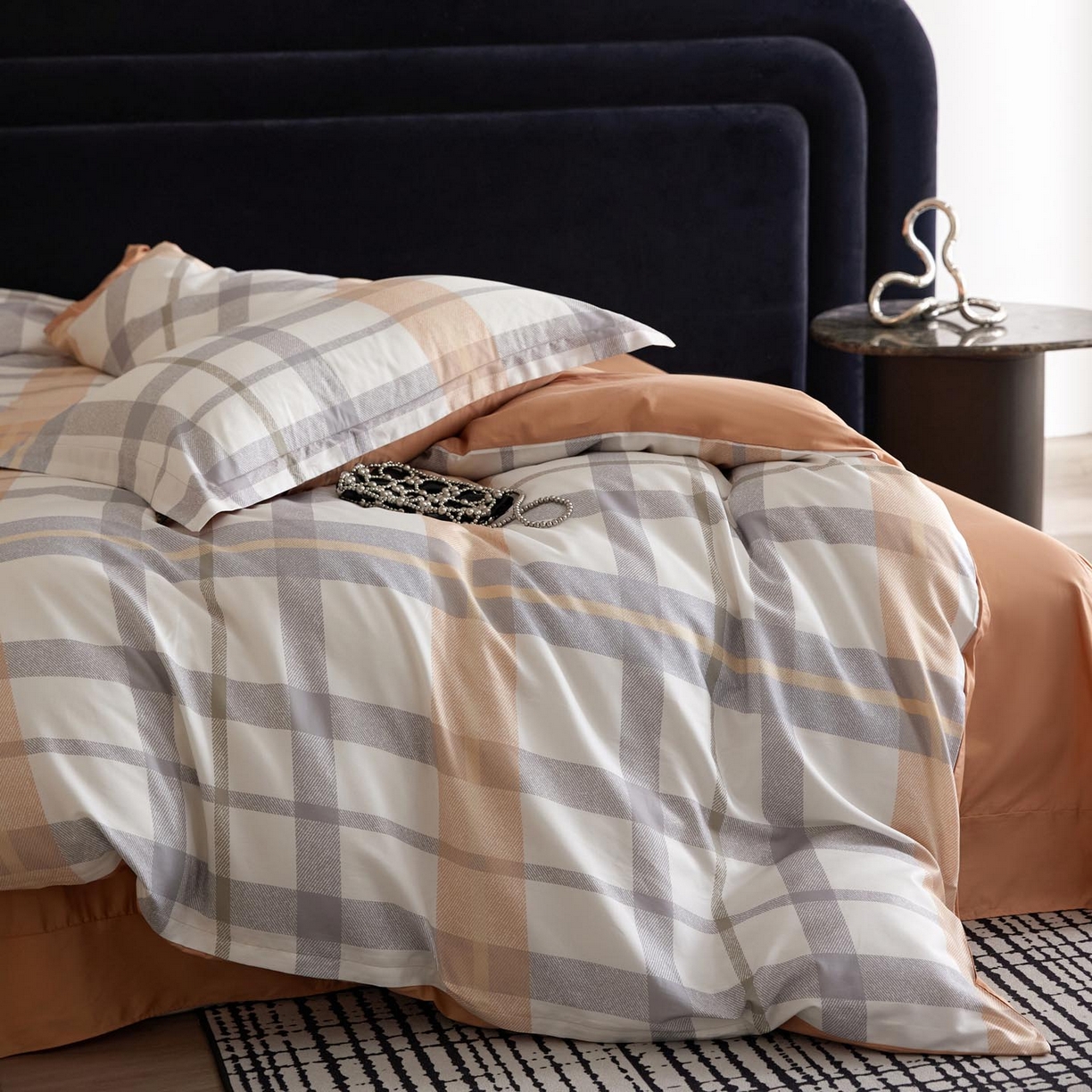 91家纺网 家纺一手货源 找家纺 帅露家纺 2026新款全棉60支长绒棉数码印花四件套 暖桔