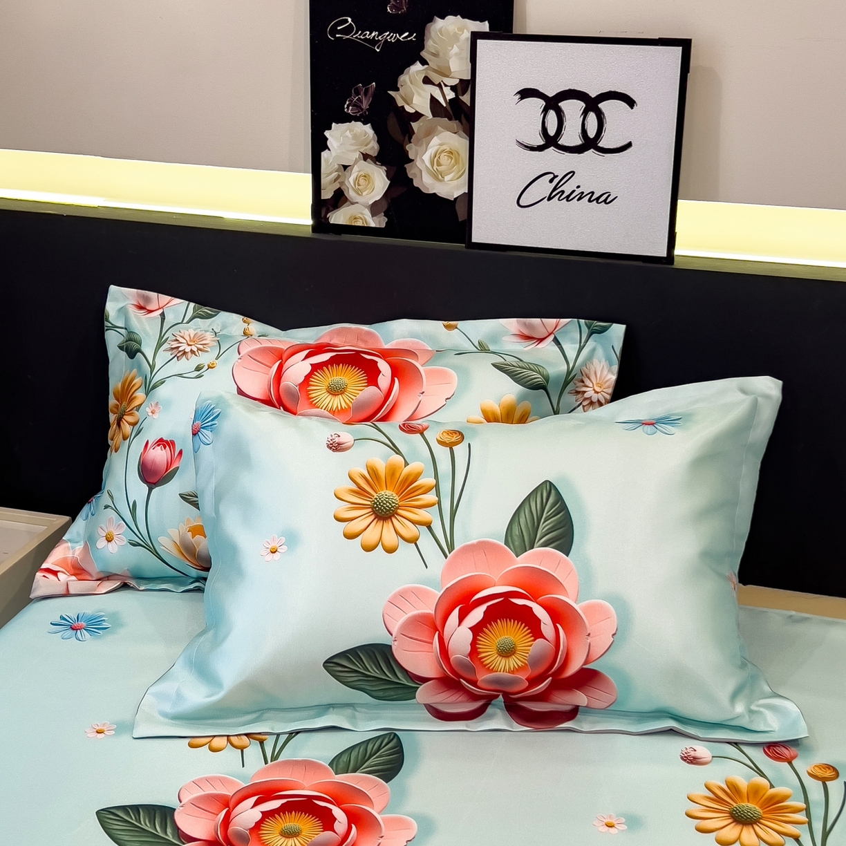 91家纺网 家纺一手货源 找家纺 梵克保罗 2026春夏新款凉感冰丝凉席床单款凉席三件套 芸白