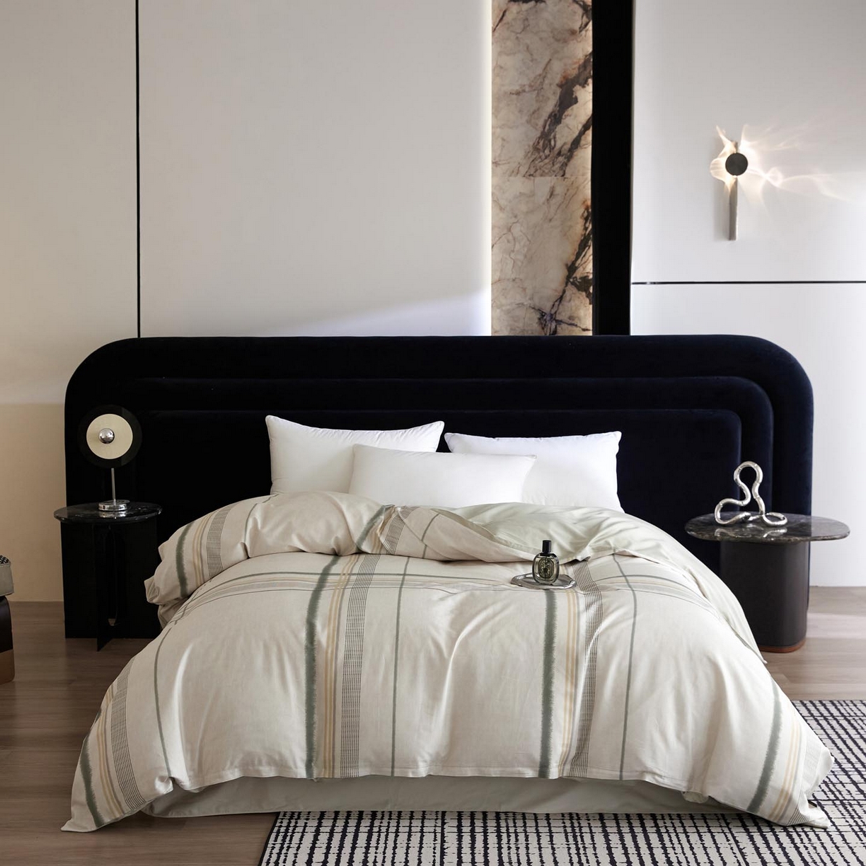 帅露家纺 2026新款全棉60支长绒棉数码印花四件套 品格绿