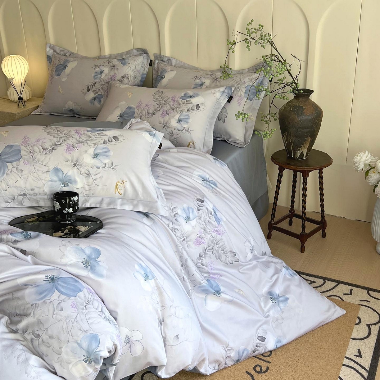 91家纺网 家纺一手货源 找家纺 帅露家纺 2026新款全棉60支长绒棉数码印花四件套 溪悦