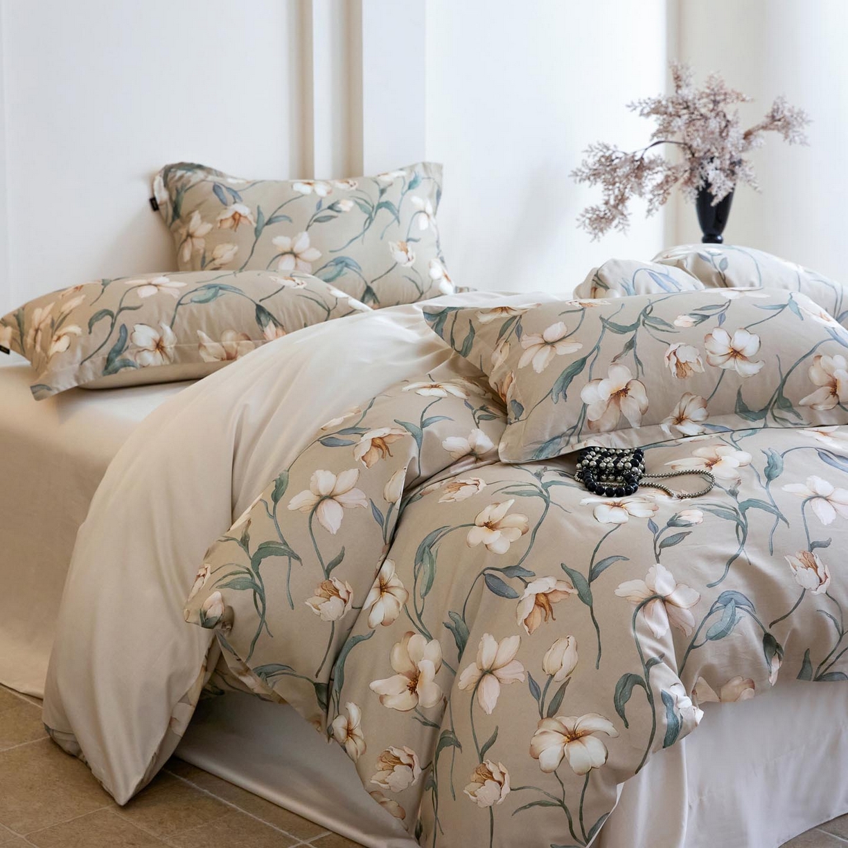 91家纺网 家纺一手货源 找家纺 帅露家纺 2026新款全棉60支长绒棉数码印花四件套 悦诗风影