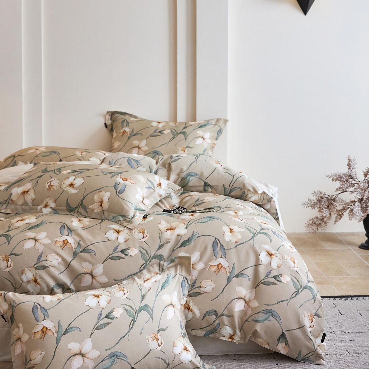 91家纺网 家纺一手货源 找家纺 帅露家纺 2026新款全棉60支长绒棉数码印花四件套 悦诗风影