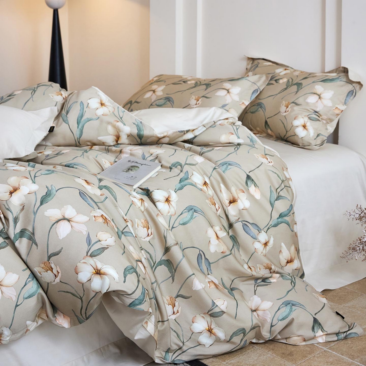 91家纺网 家纺一手货源 找家纺 帅露家纺 2026新款全棉60支长绒棉数码印花四件套 悦诗风影