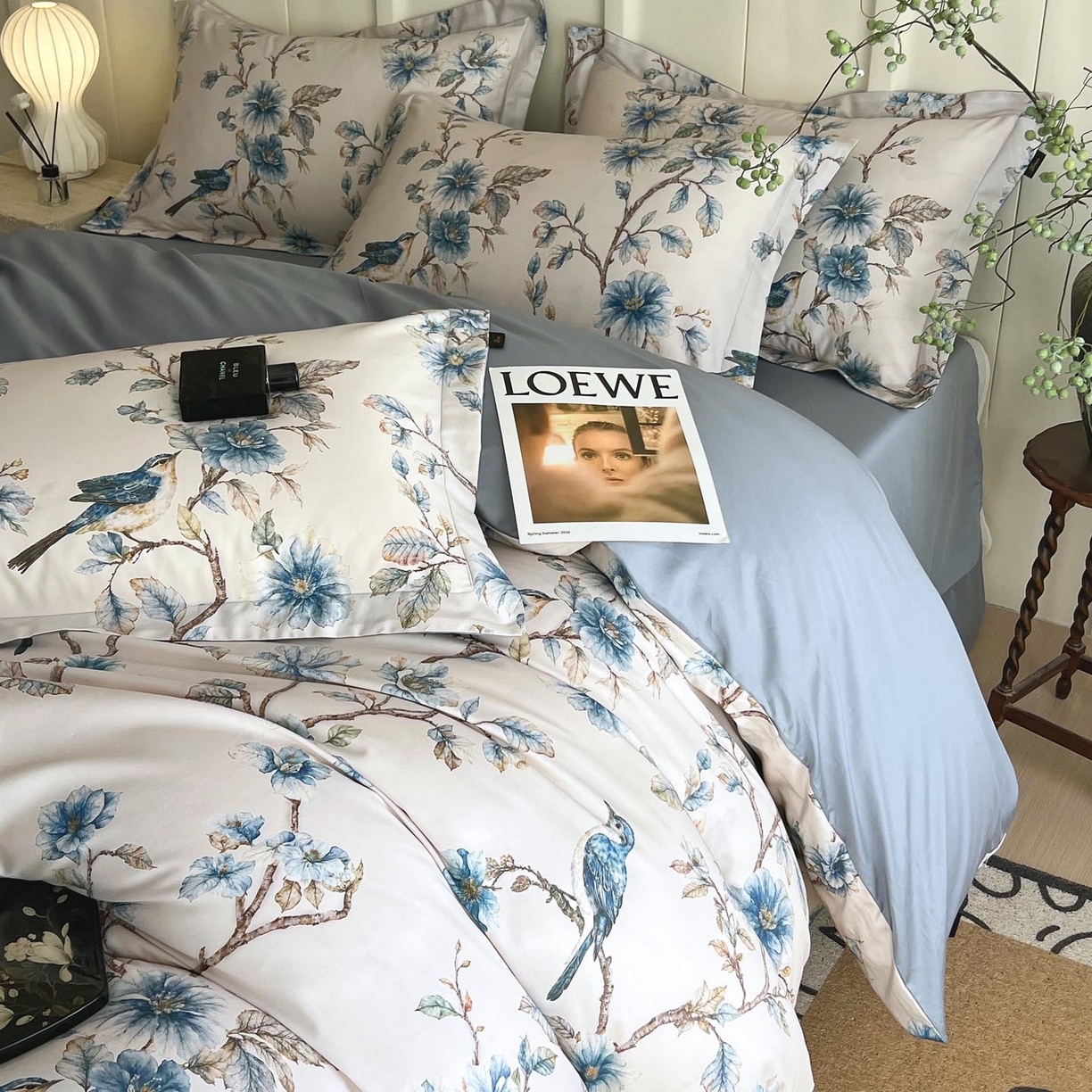 91家纺网 家纺一手货源 找家纺 帅露家纺 2026新款全棉60支长绒棉数码印花四件套 仲夏之梦