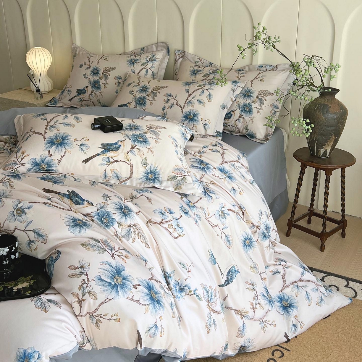 91家纺网 家纺一手货源 找家纺 帅露家纺 2026新款全棉60支长绒棉数码印花四件套 仲夏之梦