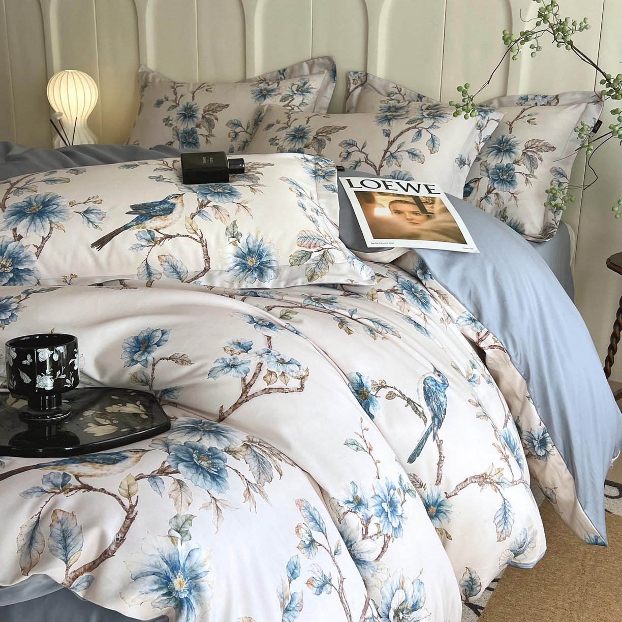 91家纺网 家纺一手货源 找家纺 帅露家纺 2026新款全棉60支长绒棉数码印花四件套 仲夏之梦