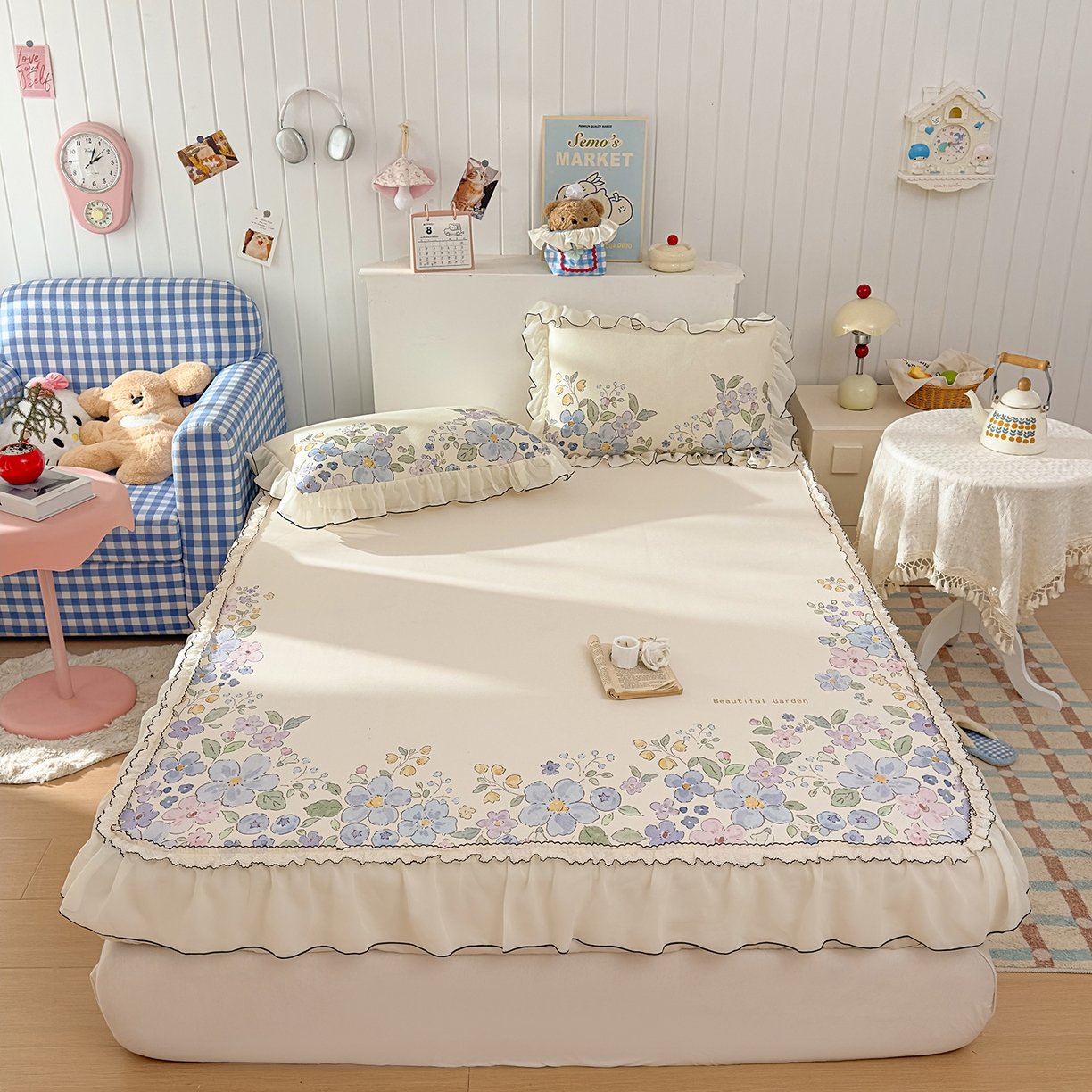 91家纺网 家纺一手货源 找家纺 （总）川悦生活 2026新款凉豆豆凉感冰丝床裙三件套