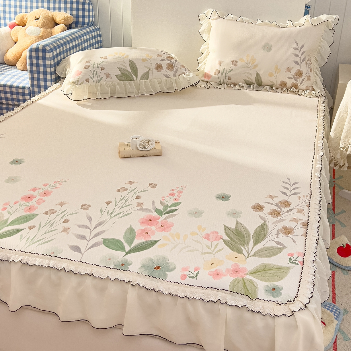 91家纺网 家纺一手货源 找家纺 （总）川悦生活 2026新款凉豆豆凉感冰丝床裙三件套