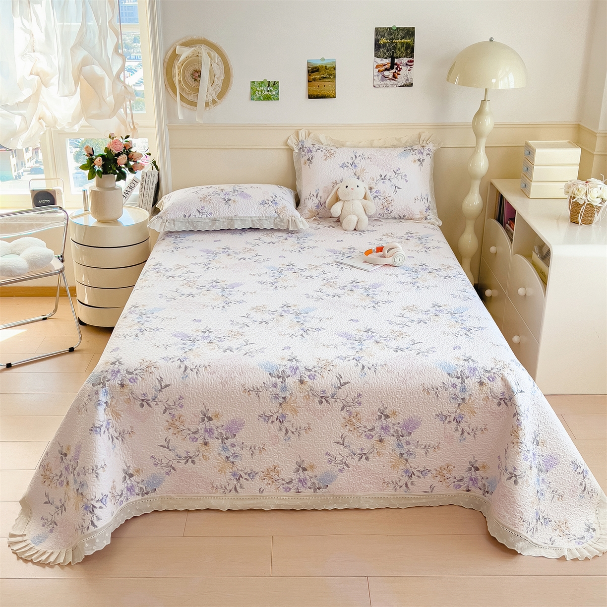 91家纺网 家纺一手货源 找家纺 （总）慕木家纺 2026新款A类印花慕丝棉花边款床盖夏被系列(抽空压缩可供跨境)提供买家秀