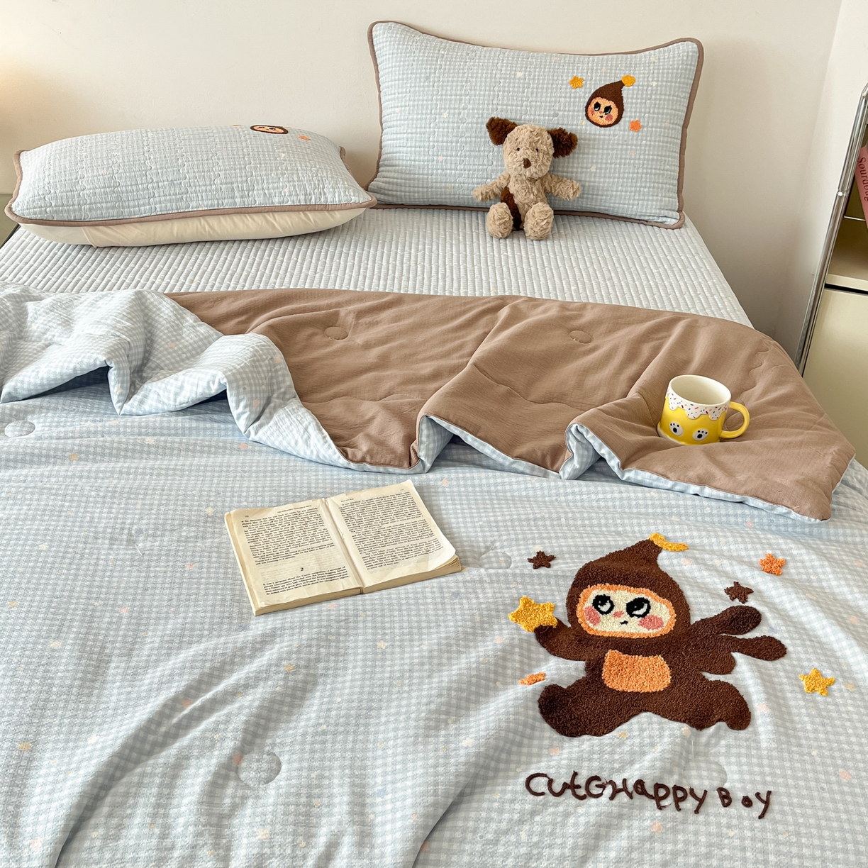 91家纺网 家纺一手货源 找家纺 （总）云玲时尚 2026新款A类云感双层纱7A抗菌夏被四件套系列