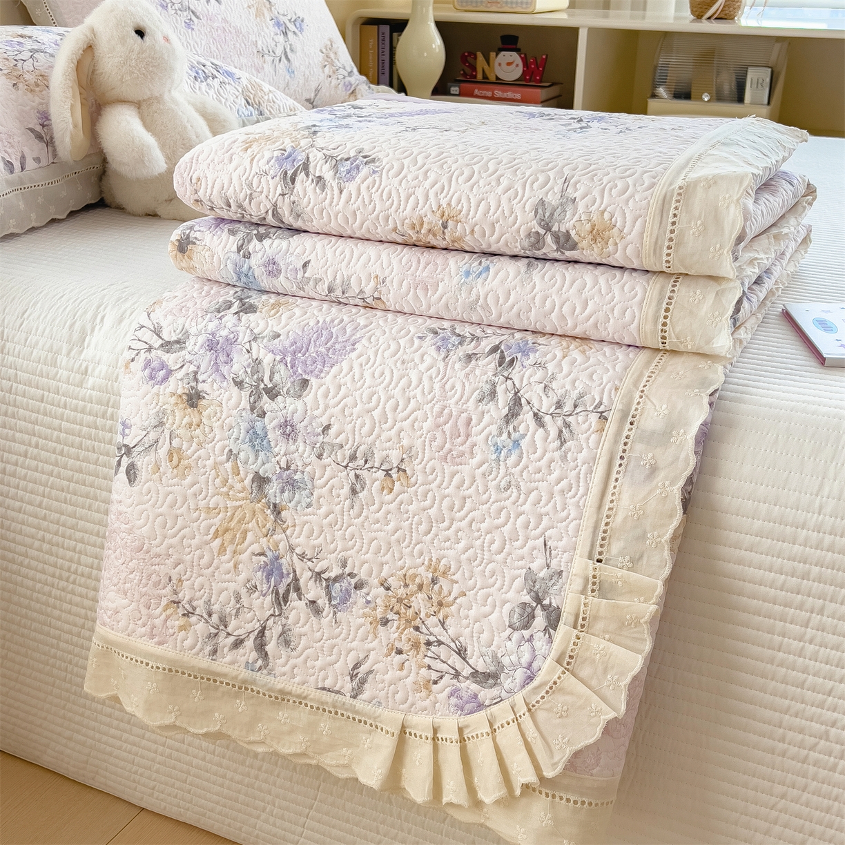 91家纺网 家纺一手货源 找家纺 （总）慕木家纺 2026新款A类印花慕丝棉花边款床盖夏被系列(抽空压缩可供跨境)提供买家秀