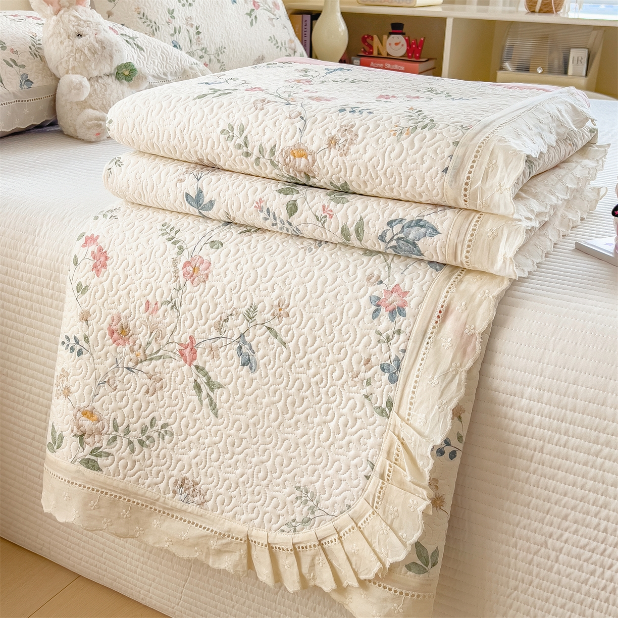 91家纺网 家纺一手货源 找家纺 （总）慕木家纺 2026新款A类印花慕丝棉花边款床盖夏被系列(抽空压缩可供跨境)提供买家秀