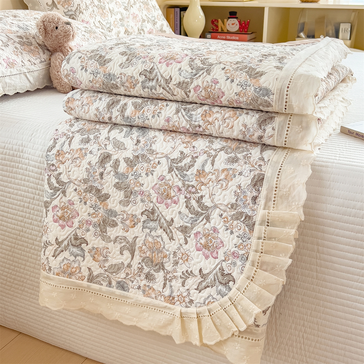 91家纺网 家纺一手货源 找家纺 （总）慕木家纺 2026新款A类印花慕丝棉花边款床盖夏被系列(抽空压缩可供跨境)提供买家秀