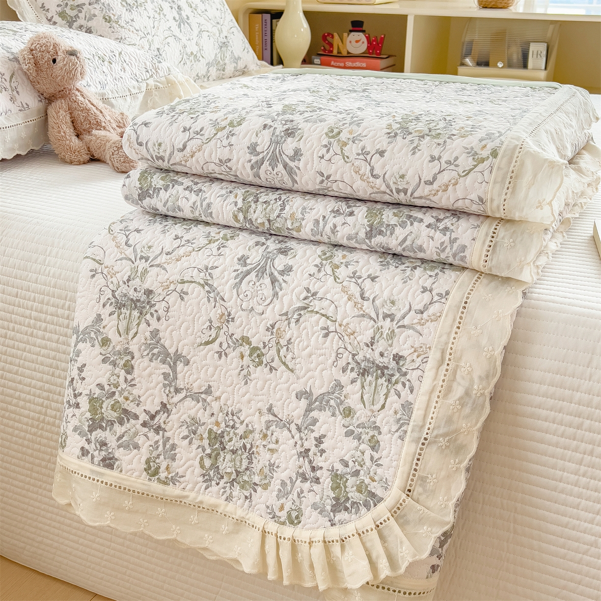 91家纺网 家纺一手货源 找家纺 （总）慕木家纺 2026新款A类印花慕丝棉花边款床盖夏被系列(抽空压缩可供跨境)提供买家秀