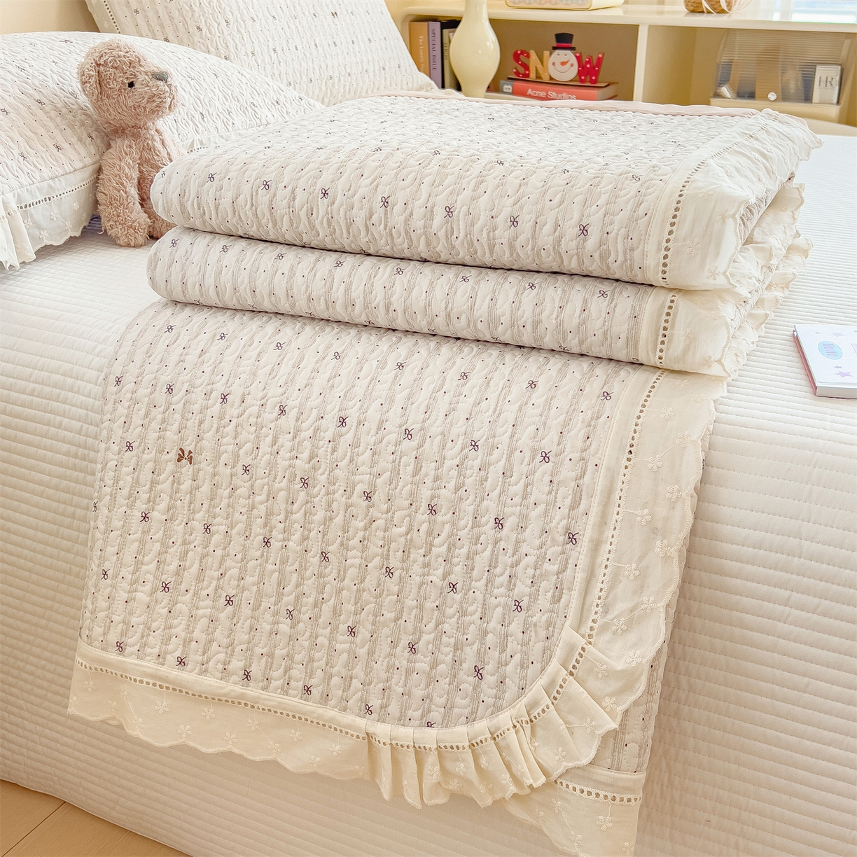 91家纺网 家纺一手货源 找家纺 （总）慕木家纺 2026新款A类印花慕丝棉花边款床盖夏被系列(抽空压缩可供跨境)提供买家秀