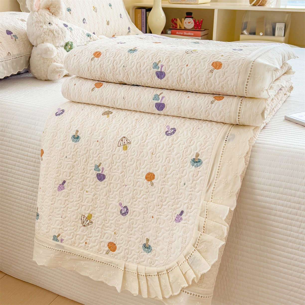 91家纺网 家纺一手货源 找家纺 （总）慕木家纺 2026新款A类印花慕丝棉花边款床盖夏被系列(抽空压缩可供跨境)提供买家秀