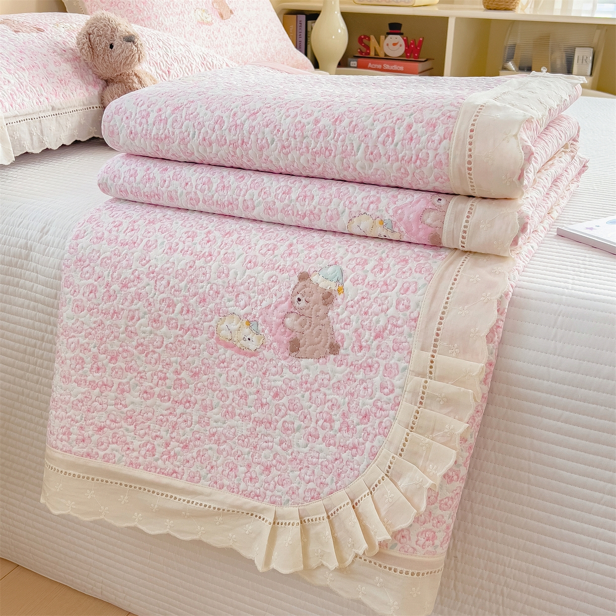 91家纺网 家纺一手货源 找家纺 （总）慕木家纺 2026新款A类印花慕丝棉花边款床盖夏被系列(抽空压缩可供跨境)提供买家秀