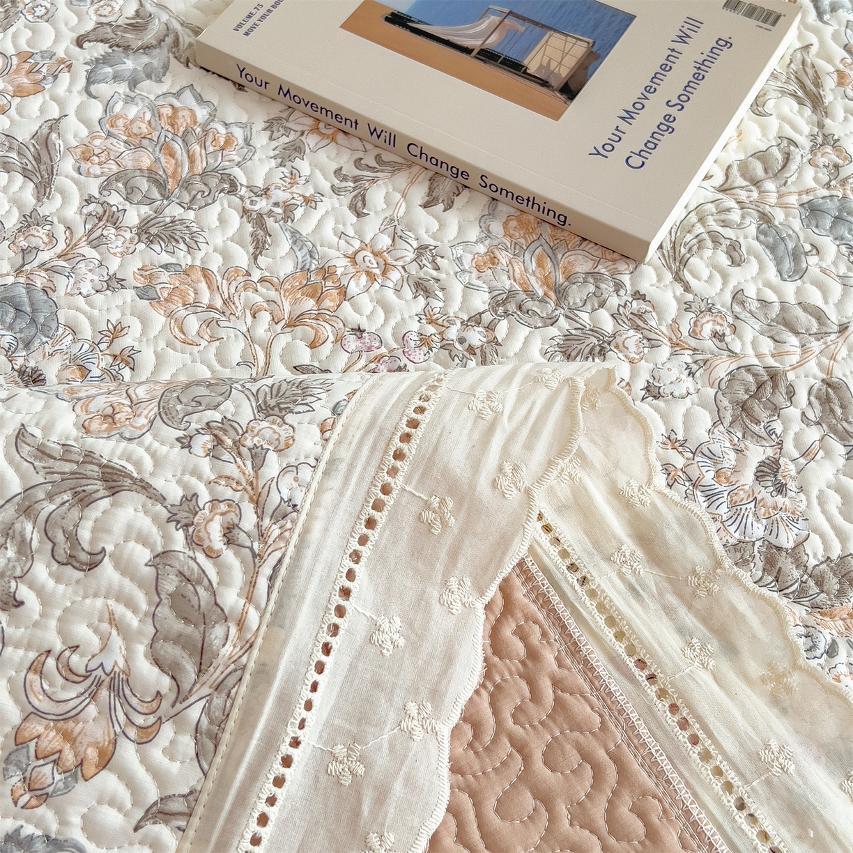 91家纺网 家纺一手货源 找家纺 慕木家纺 2026新款A类印花慕丝棉花边款床盖夏被系列(抽空压缩可供跨境)提供买家秀 锦芙+驼