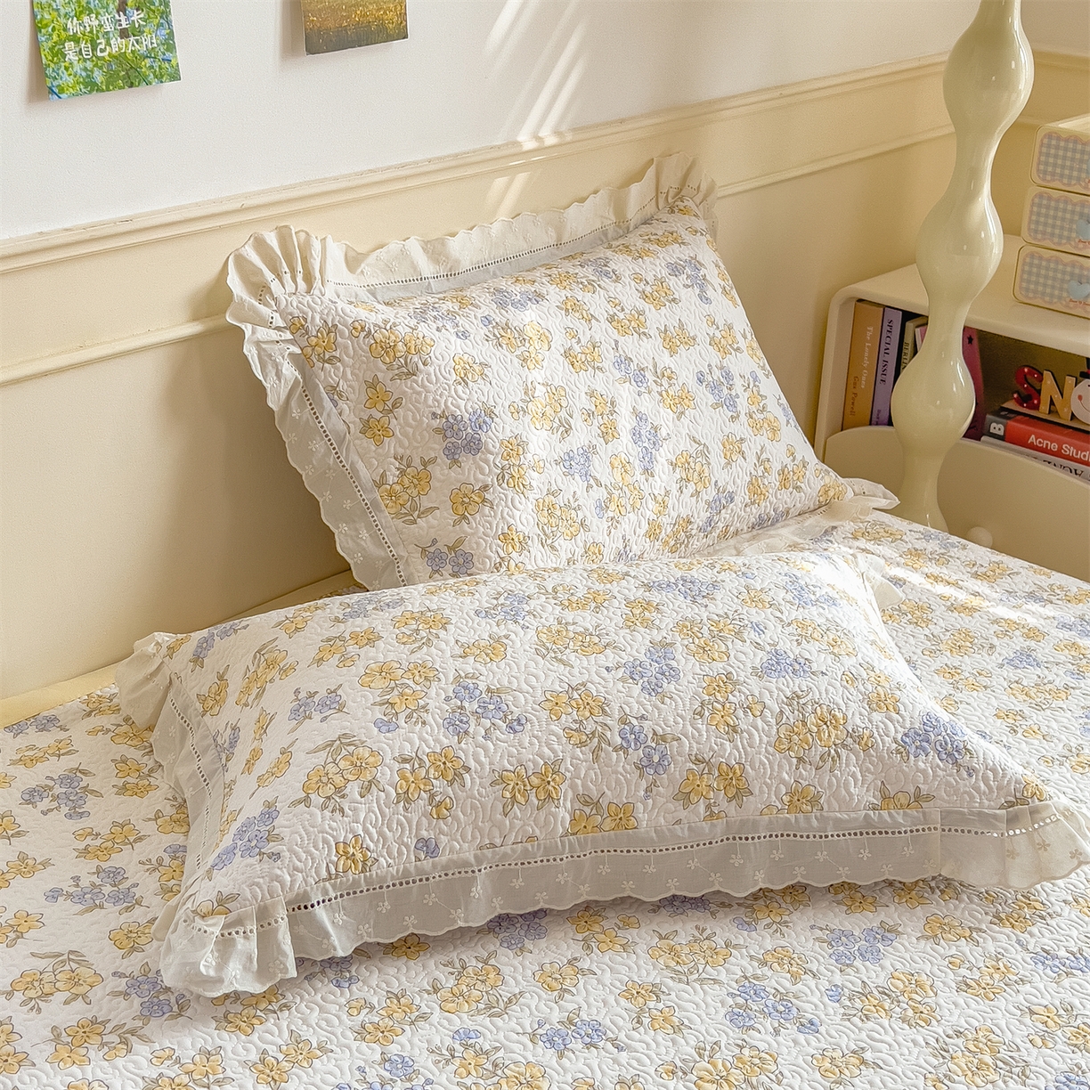 91家纺网 家纺一手货源 找家纺 慕木家纺 2026新款A类印花慕丝棉花边款床盖夏被系列(抽空压缩可供跨境)提供买家秀 金兰+黄