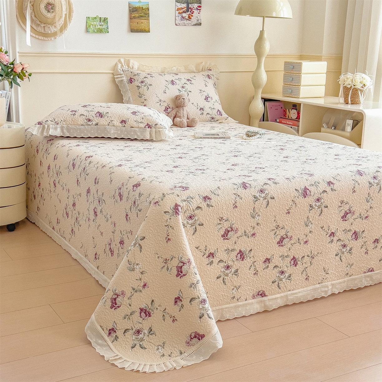 91家纺网 家纺一手货源 找家纺 慕木家纺 2026新款A类印花慕丝棉花边款床盖夏被系列(抽空压缩可供跨境)提供买家秀 洛雅+黛紫