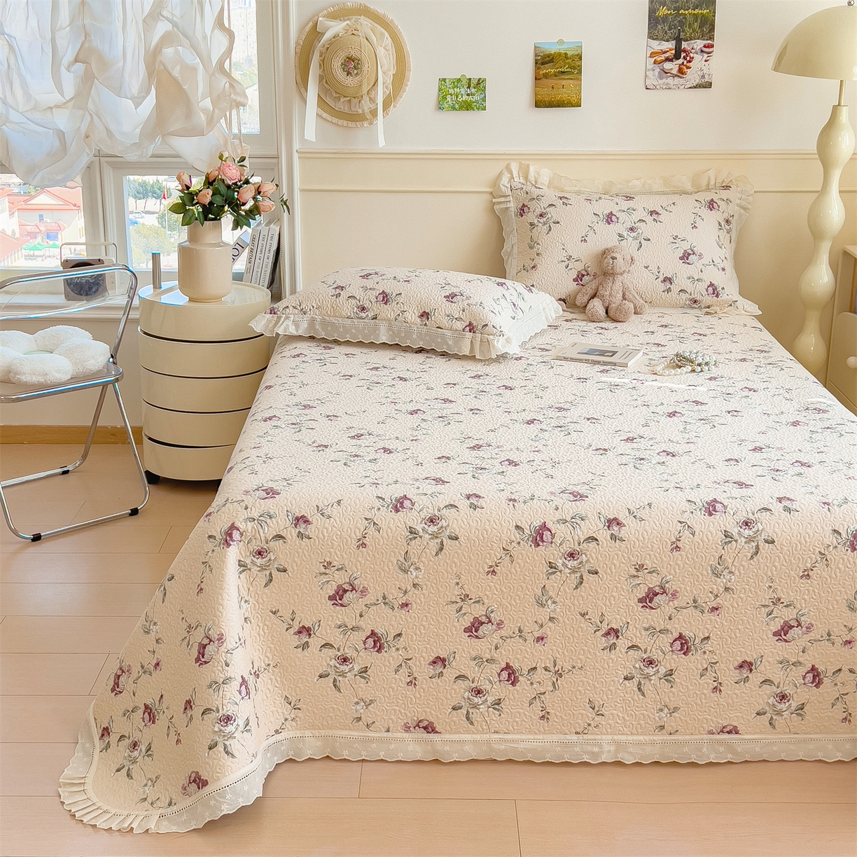 91家纺网 家纺一手货源 找家纺 慕木家纺 2026新款A类印花慕丝棉花边款床盖夏被系列(抽空压缩可供跨境)提供买家秀 洛雅+黛紫