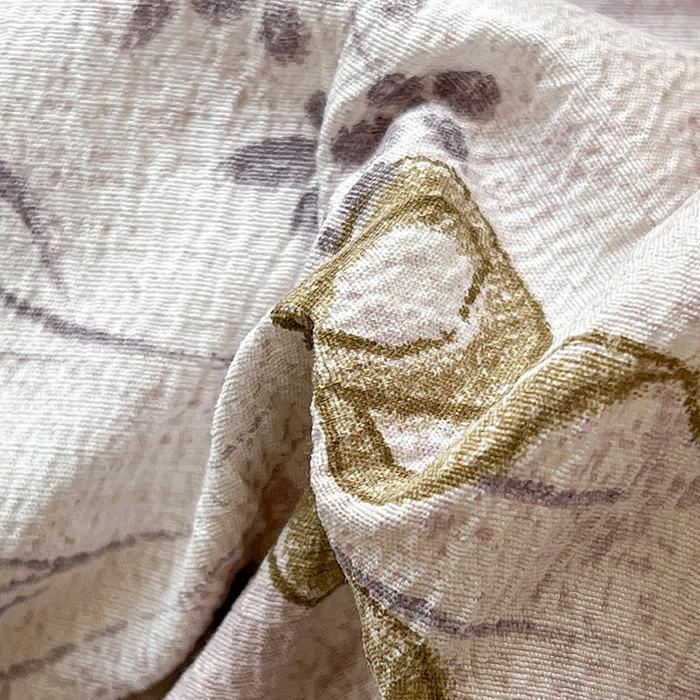 91家纺网 家纺一手货源 找家纺 朵朵家纺 2026新款高级感轻奢复古美拉德色系双层纱泡芙棉床品四件套加厚水洗双层纱软 花姿