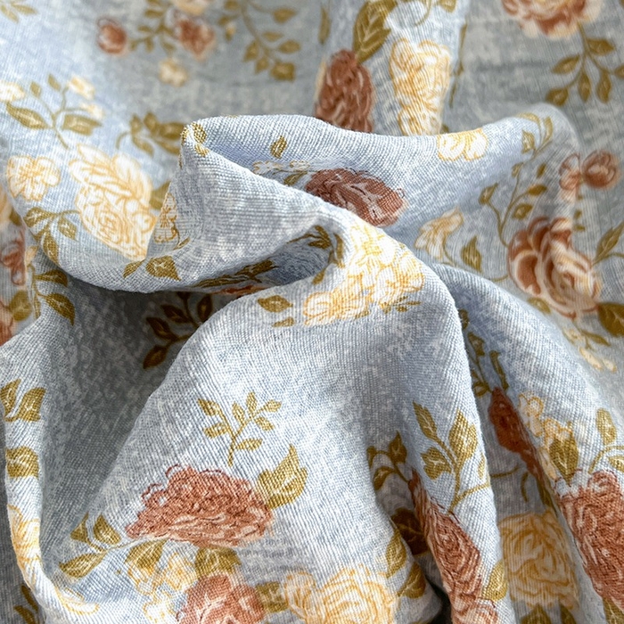 91家纺网 家纺一手货源 找家纺 朵朵家纺 2026新款高级感轻奢复古美拉德色系双层纱泡芙棉床品四件套加厚水洗双层纱软 醉玲珑