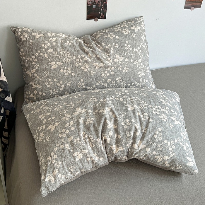 91家纺网 家纺一手货源 找家纺 朵朵家纺 2026新款高级感轻奢复古美拉德色系双层纱泡芙棉床品四件套加厚水洗双层纱软 漫野