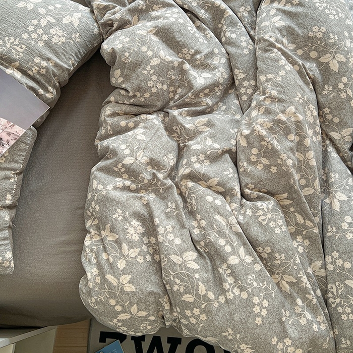 91家纺网 家纺一手货源 找家纺 朵朵家纺 2026新款高级感轻奢复古美拉德色系双层纱泡芙棉床品四件套加厚水洗双层纱软 漫野