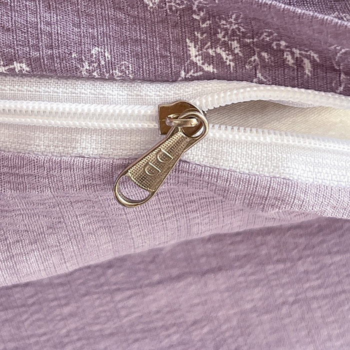 91家纺网 家纺一手货源 找家纺 朵朵家纺 2026新款高级感轻奢复古美拉德色系双层纱泡芙棉床品四件套加厚水洗双层纱软 紫萝漫想