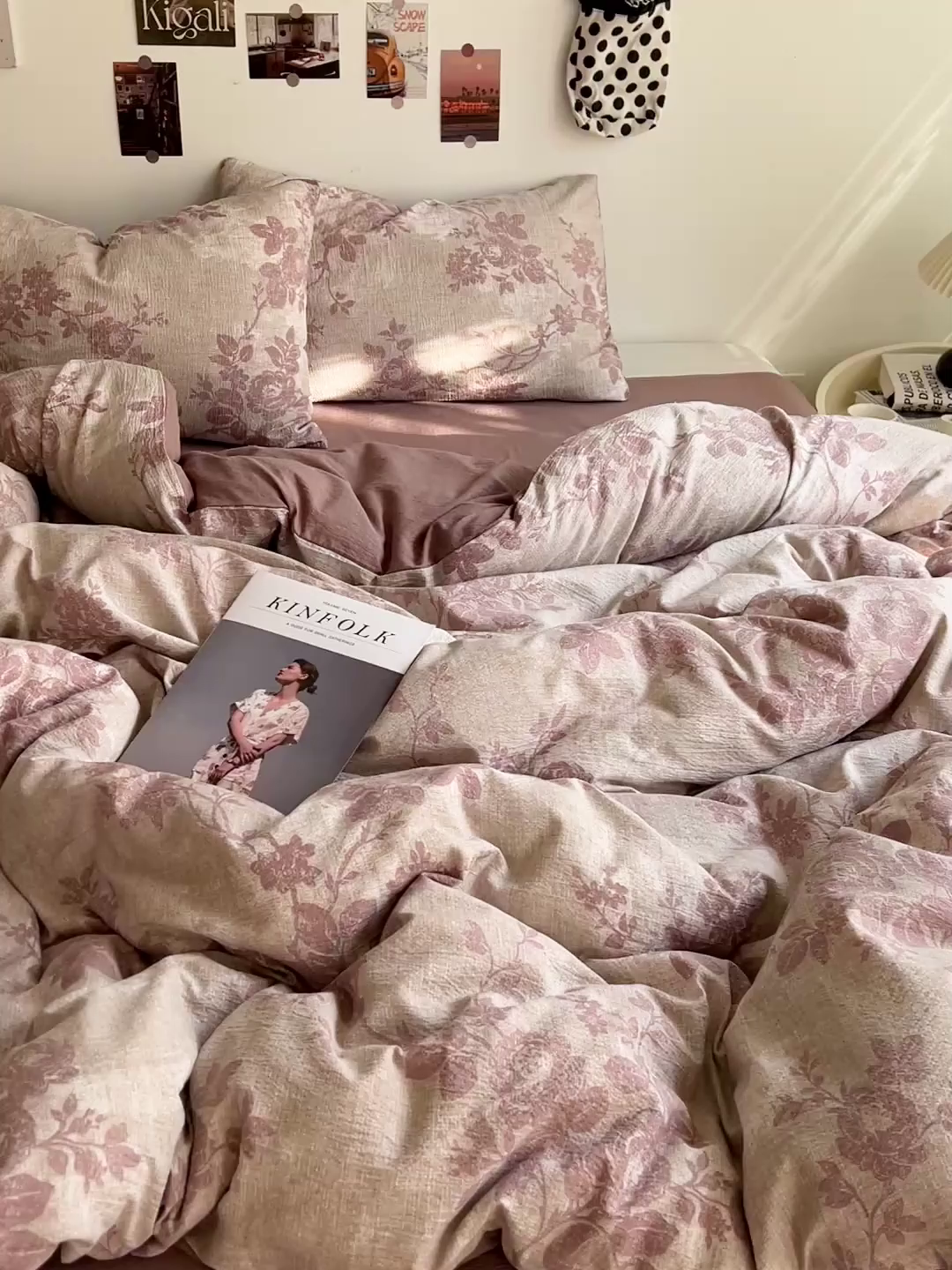 91家纺网 家纺一手货源 找家纺 朵朵家纺 2026新款高级感轻奢复古美拉德色系双层纱泡芙棉床品四件套加厚水洗双层纱软 知音咖