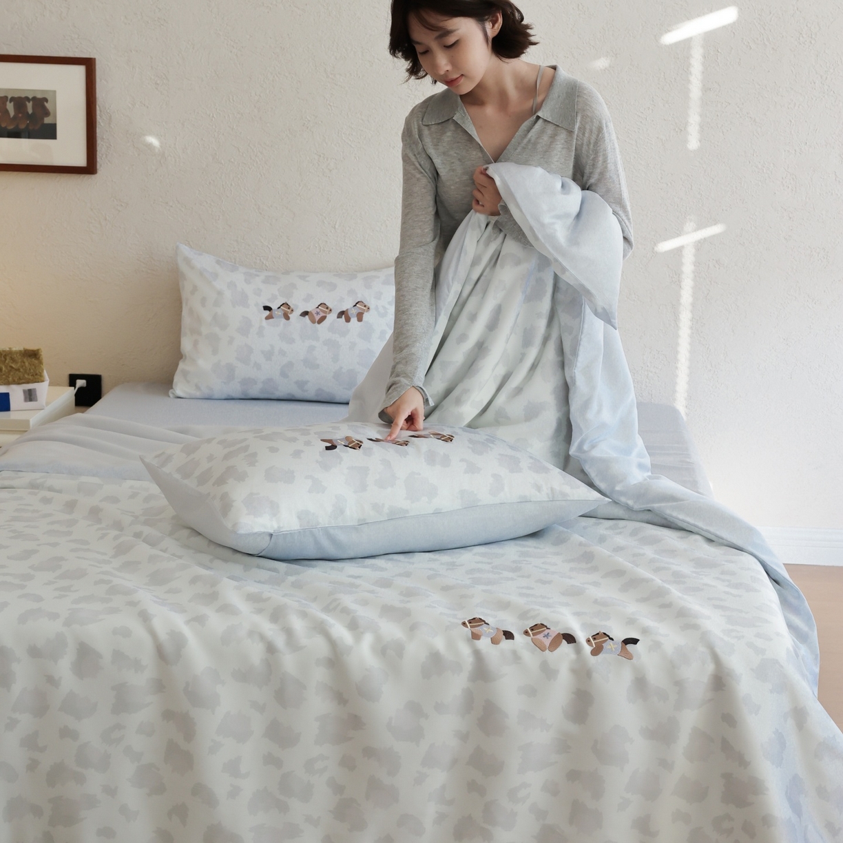 91家纺网 家纺一手货源 找家纺 （总）初拾 2026春夏新款60支兰精天丝”小胖马“四件套—幸运小马