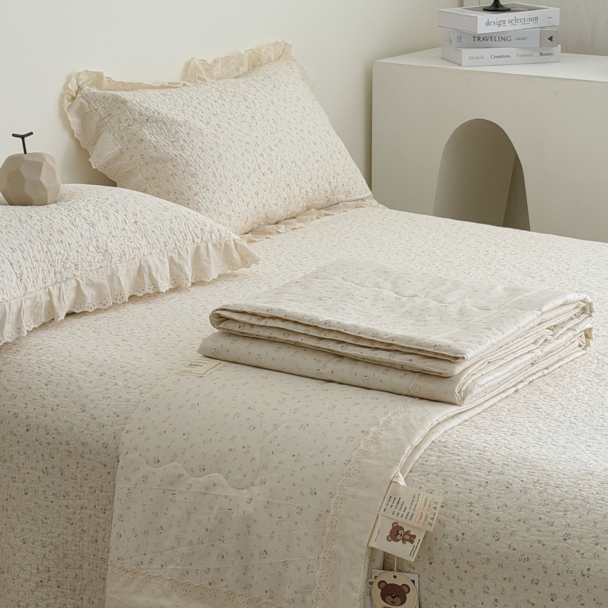 91家纺网 家纺一手货源 找家纺 佰织鑫家居 2026春夏新款全棉纯棉法式床盖款夏被夏凉被空调被夏被四件套春秋被四件套 花朵儿