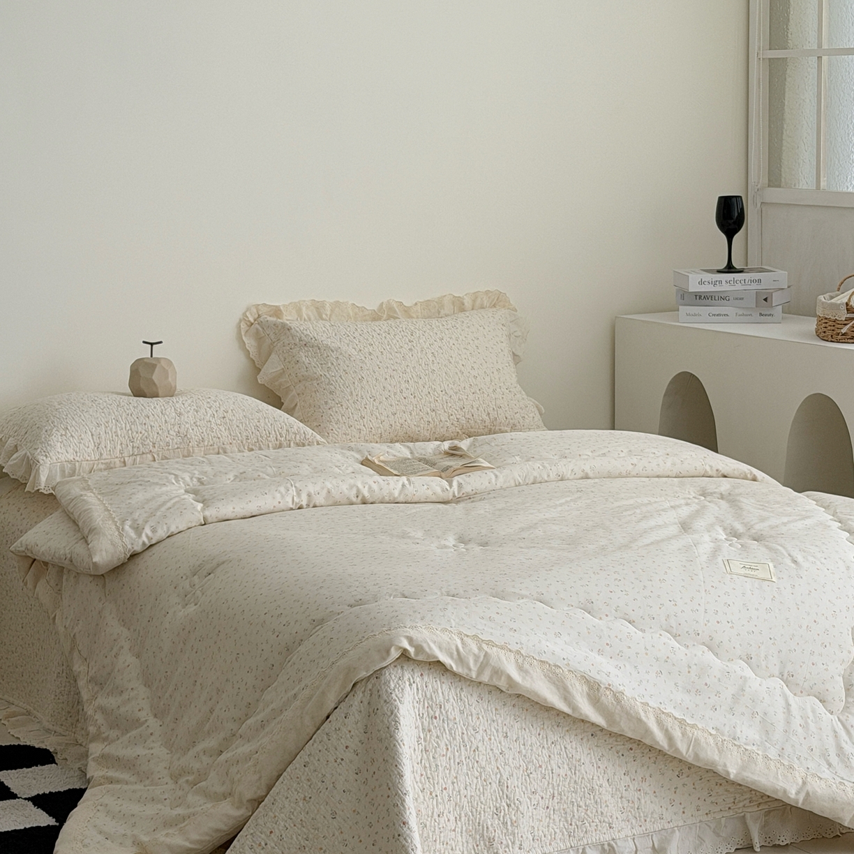 91家纺网 家纺一手货源 找家纺 佰织鑫家居 2026春夏新款全棉纯棉法式床盖款夏被夏凉被空调被夏被四件套春秋被四件套 花朵儿