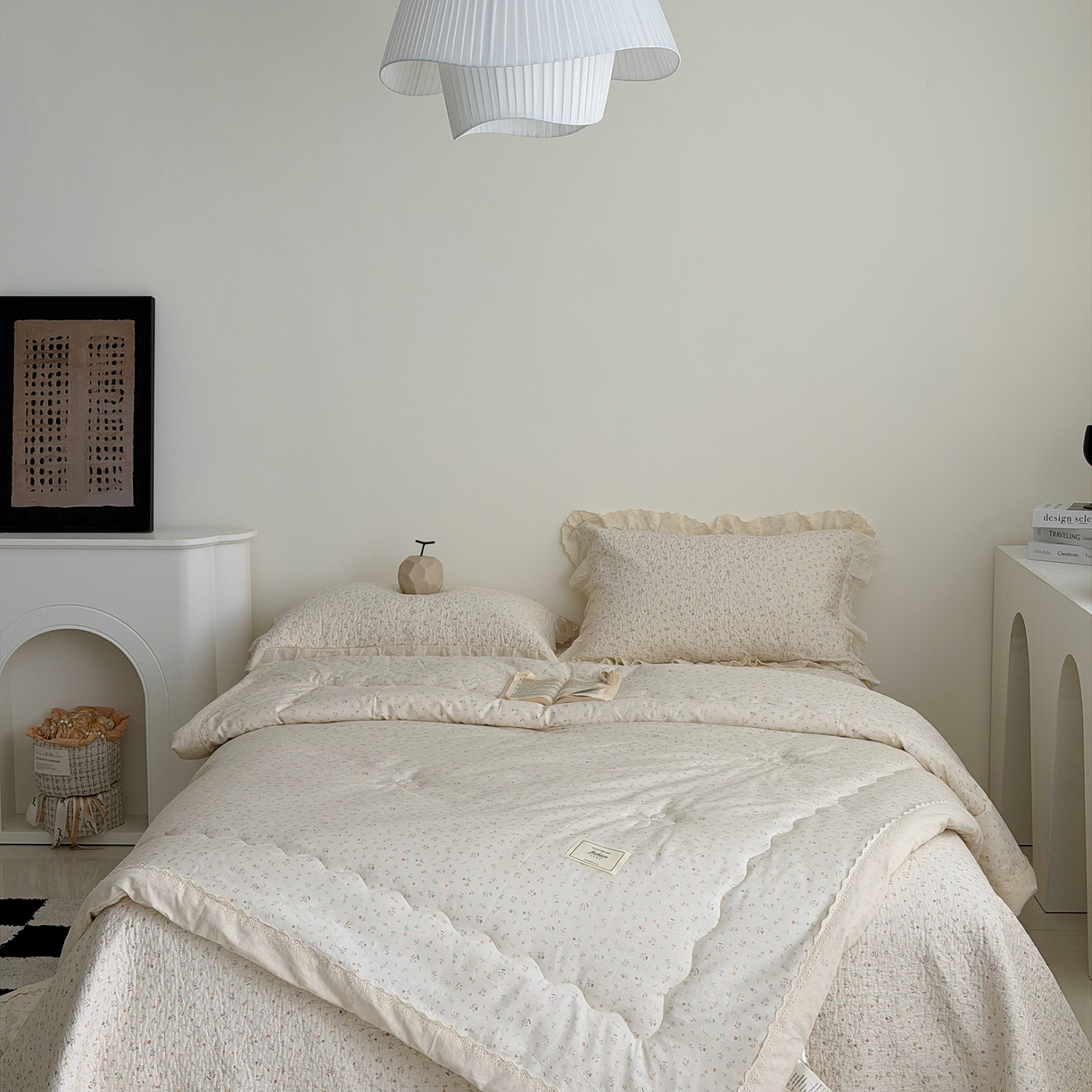 91家纺网 家纺一手货源 找家纺 佰织鑫家居 2026春夏新款全棉纯棉法式床盖款夏被夏凉被空调被夏被四件套春秋被四件套 花朵儿